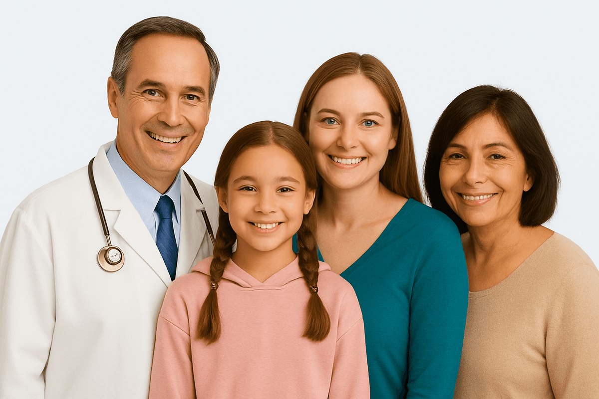 Our Services - Diverse healthcare team and family